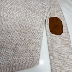 Lefy & Me Pullover Retro Cable Knit Spring Academic Elbow Patch Size Medium